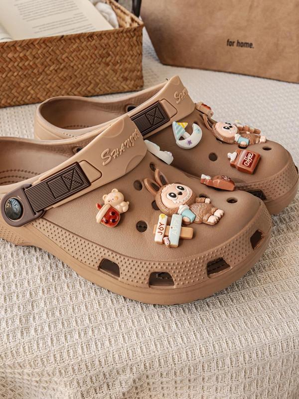 Women's Cute Cartoon Rabbit Charm Decor Clogs, Casual Comfortable Breathable Hollow Out Clogs, Fashionable Shoes for Indoor & Outdoor Wear