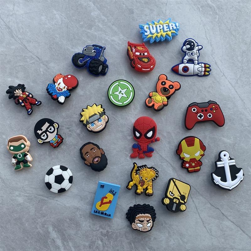 VoleFox 100pcs PVC Shoe Decorations - Fun Cartoon Style, Eye-Catching Graphic Pattern, Anti-Theft Feature