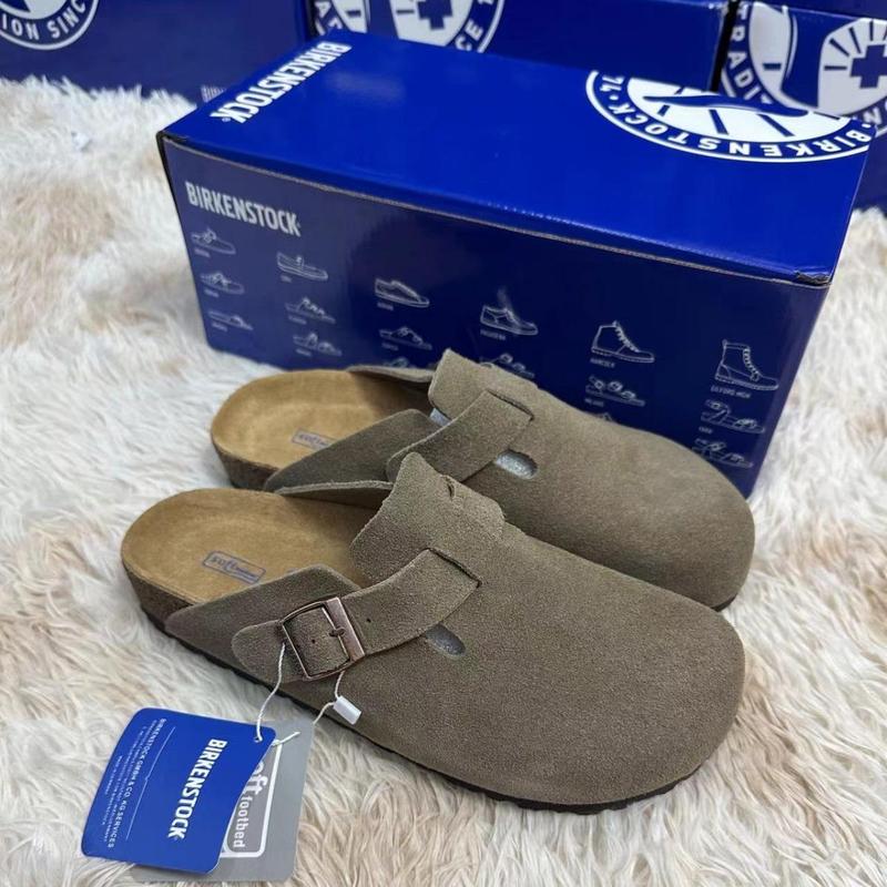 BKBIRKENSTOCK Genuine Leather Birkenstock Style Clogs for Men and Women with Soft Cork Soles - Comfortable Slip-On Half Slippers