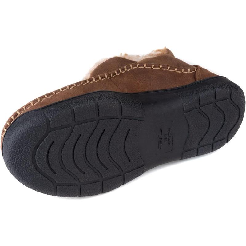 Men's Moccasin Bootie Slippers With Cozy Memory Foam, Winter Warm Fuzzy Indoor Outdoor House Shoes