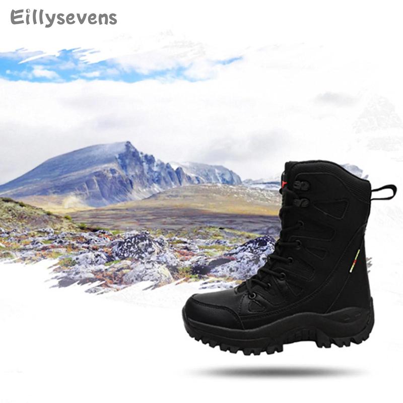 Winter Men's Outdoor Sports High Top Snow Boots Thickened Warm Non-Slip Cotton Shoes With Plush And Waterproof Platform Shoes