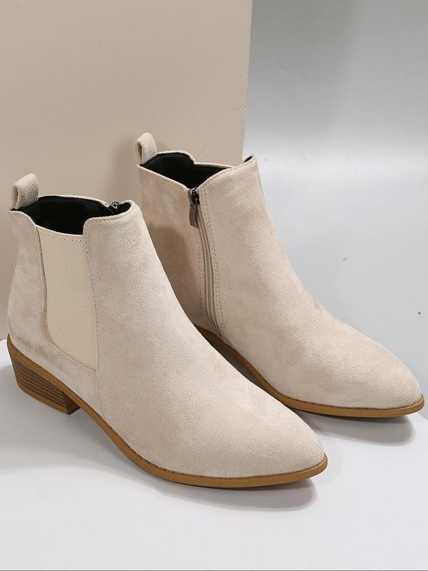 Fashionable Solid Color Ankle Boots, Casual Pointed Toe Booties for Daily Wear, Female All-match Trend Shoes for Daily Wear