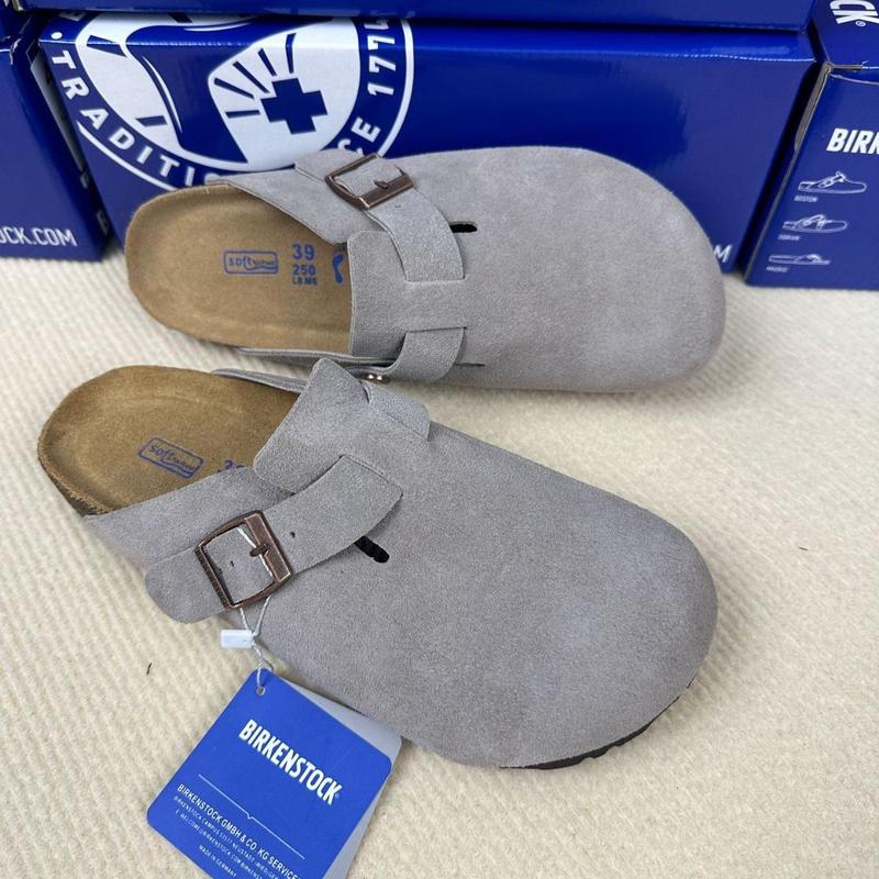 BKBIRKENSTOCK Genuine Leather Birkenstock Style Clogs for Men and Women with Soft Cork Soles - Comfortable Slip-On Half Slippers