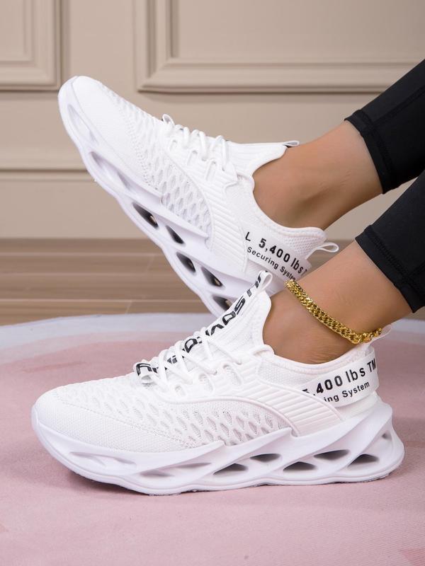 Women's Fashionable Lace Up Low Top Sneakers, Casual Comfortable Breathable Blade Soles Sports Running Shoes for Women, All-match Basic Shoes for Daily Footwear, Fall Shoes 2024 Mesh Shoes