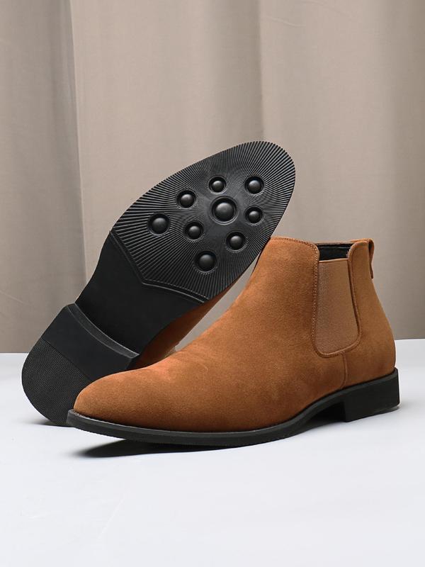 Men's Casual Plain PU Leather Chelsea Boots, Fashionable Elastic Ankle Boots for Daily Wear, Male All-match Trendy Shoes for Daily Wear