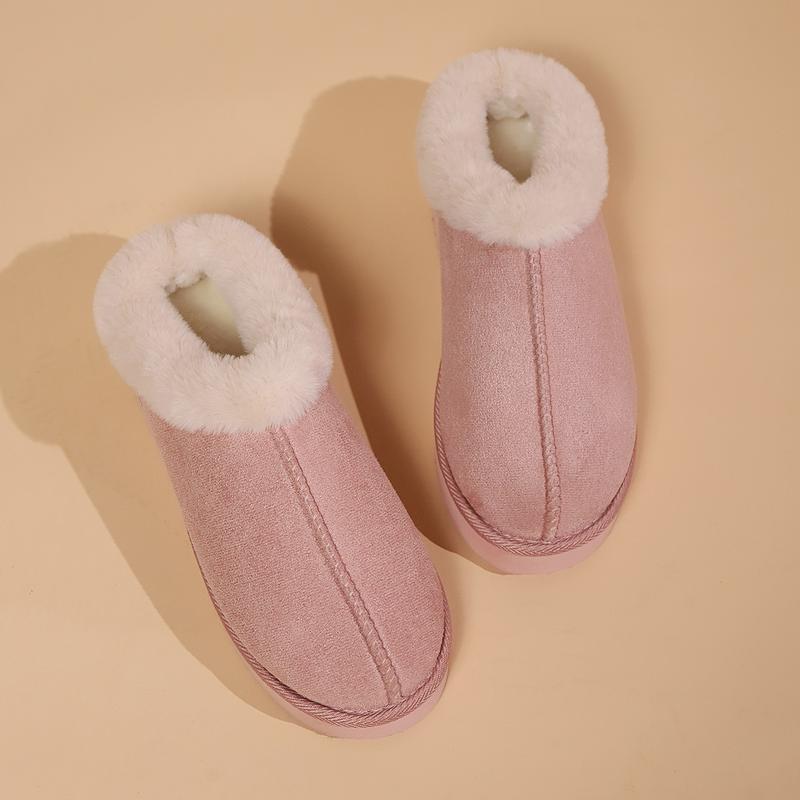 Women's Bootie Slippers Warm Cozy Slipper Boots with Fuzzy Plush Lining and Collar, Winter Non Slip House Shoes for Indoor Outdoor Girl Walking Shoes christmas 2024 ornament