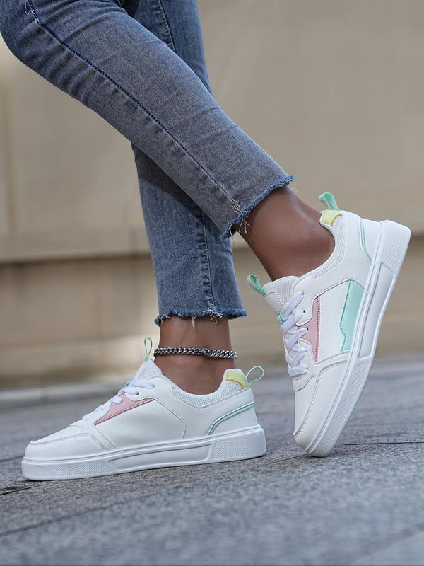 Women's Fashionable Plain Low Top Sneakers, Casual Versatile Trendy Sports Running Shoes, Minimalist Lace Up Front Skate Shoes Sporty Sneakers, Cute Sneakers, Fall Shoes