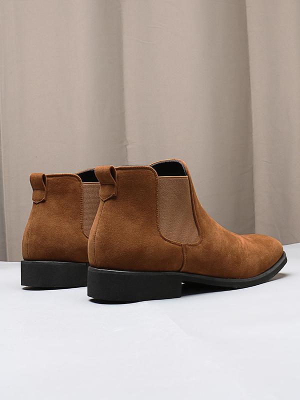 Men's Casual Plain PU Leather Chelsea Boots, Fashionable Elastic Ankle Boots for Daily Wear, Male All-match Trendy Shoes for Daily Wear