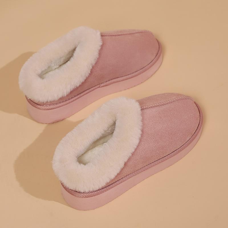 Women's Bootie Slippers Warm Cozy Slipper Boots with Fuzzy Plush Lining and Collar, Winter Non Slip House Shoes for Indoor Outdoor Girl Walking Shoes christmas 2024 ornament