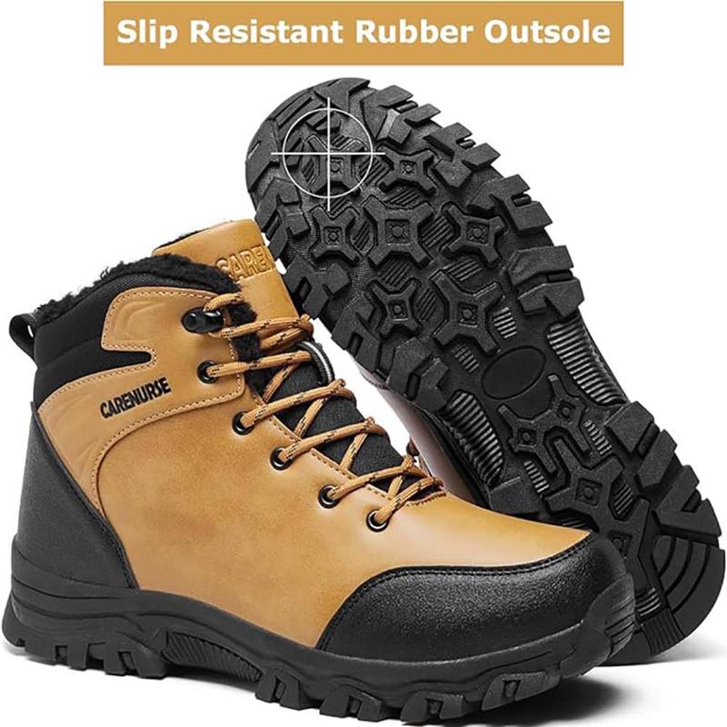 Men's Winter Snow Boots Outdoor Warm  Waterproof Durable Boot Non-Slip Warm Climbing Shoes Boy Walking Shoes