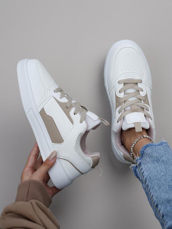 Women's Fashionable Plain Low Top Sneakers, Casual Versatile Trendy Sports Running Shoes, Minimalist Lace Up Front Skate Shoes Sporty Sneakers, Cute Sneakers, Fall Shoes