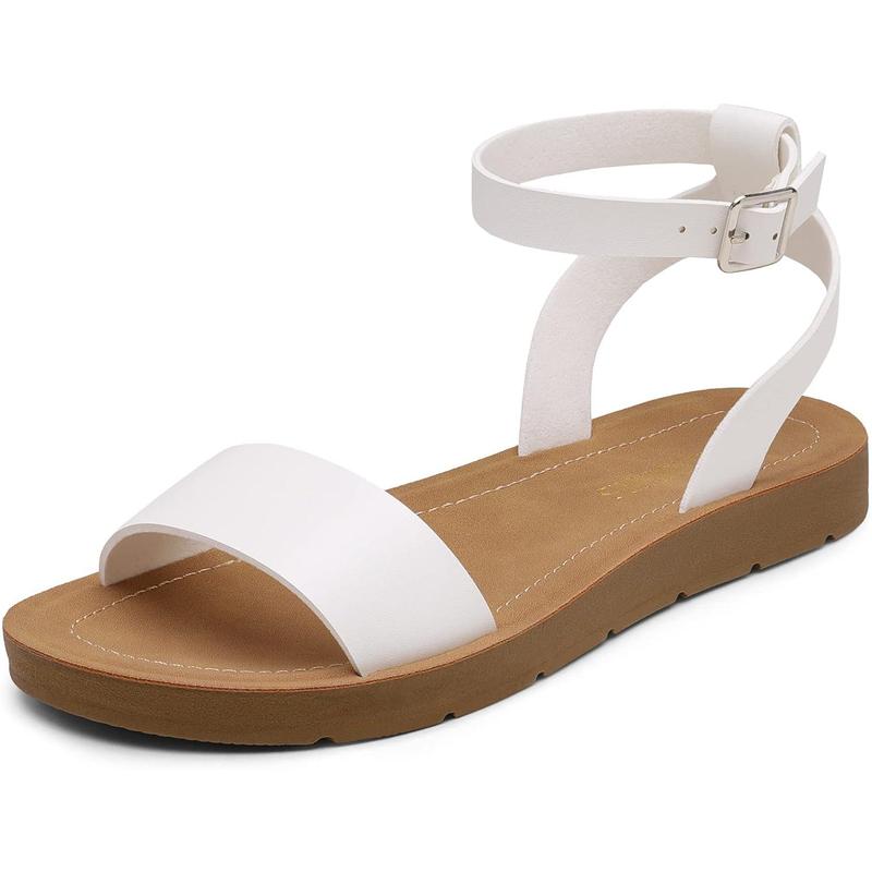 Women One Ban Ankle Strap Buckle Flat Sanals