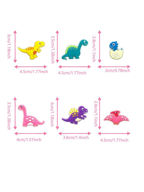 Cartoon Dinosaurs DIY Shoes Charms, 18pcs Luminous Dinosaurs Shoes Decoration, Shoes Decorations for Kids & Adults