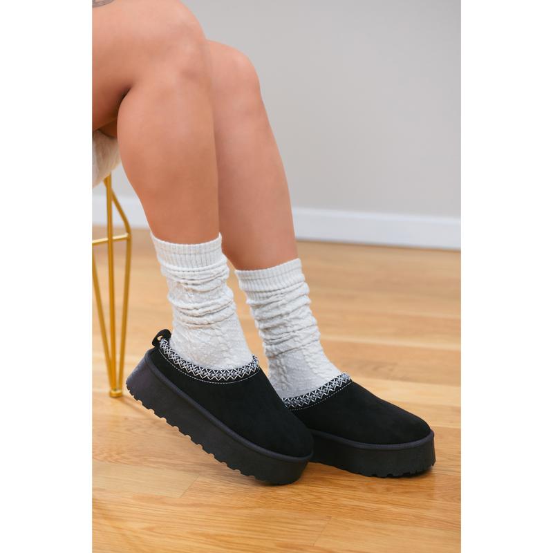 Moon - Flat Slip On Platform Winter Booties