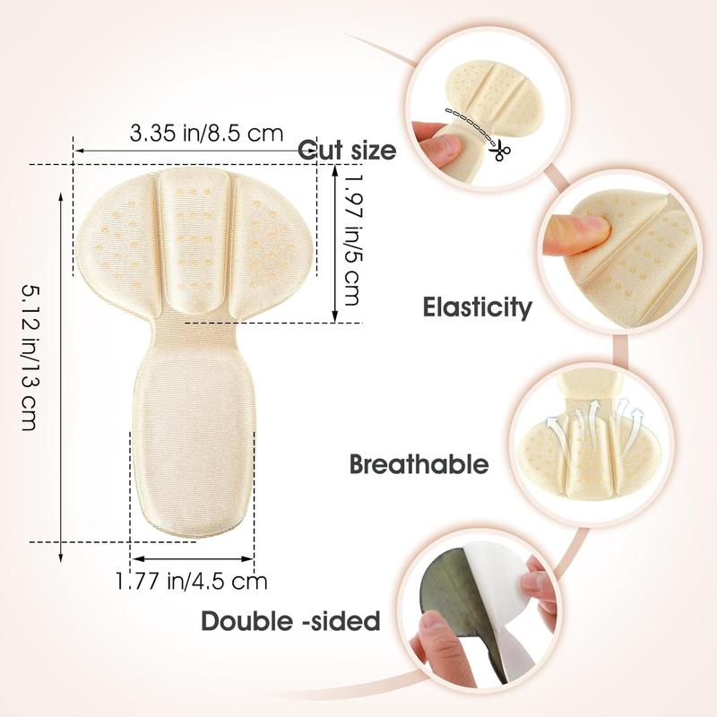 Back of Heel Cushion Pads, 4Pcs Mesh Adhesive Heel Grips Inserts for Boots, Guards Liners for Women Men, Anti Blister Shoe Liners Heel Protectors