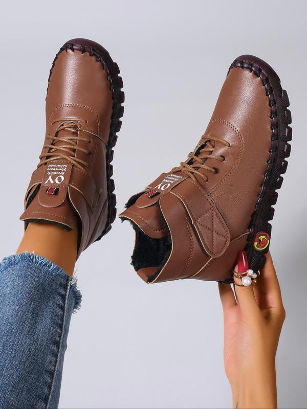 Women's Fashionable Belted Design Boots, Casual Comfortable Round Toe Boots for Fall & Winter, Female All-match Trendy Shoes for Daily Wear