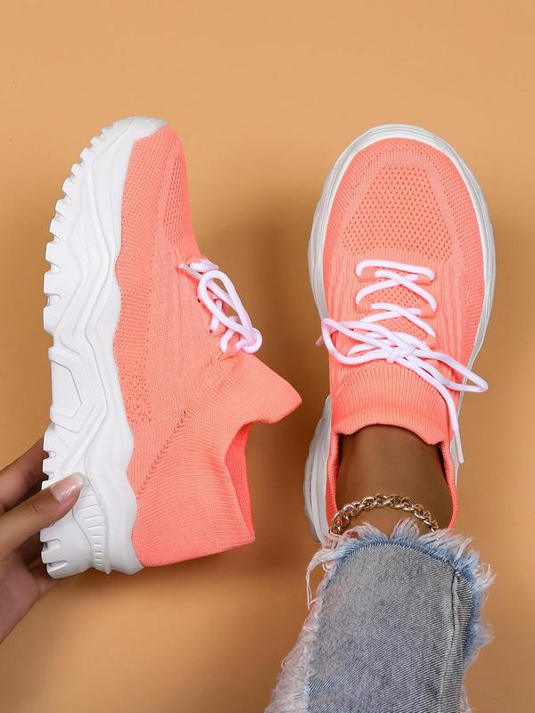 Women Shoes 2024 Plain Lace-up Low Top Sock Sneakers, Designer Sneakers, Casual Comfort Sports Running Shoes for Training, Girl's Walking Shoes, Footwear Summer 2024 Mesh Shoes