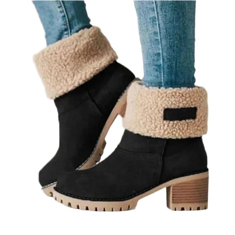 Women's Winter Fur Ankle Boots - Keep Your Feet Warm Comfort Women's Chunky Women's Fuzzy