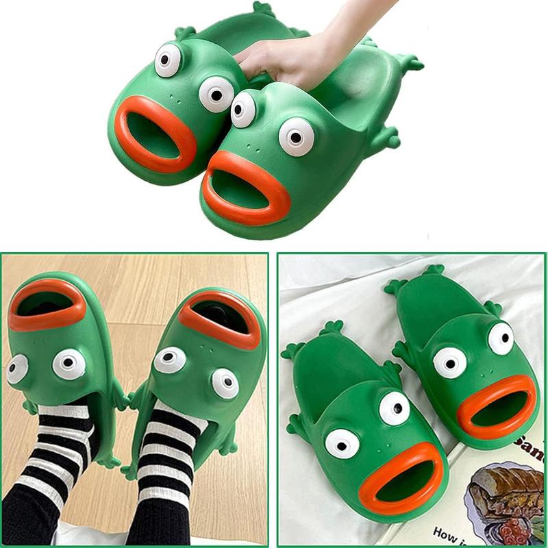 Slippers Frog Flip Flops, Thickness Bath Slipper, Funny Couple Frog Slides, Bass Sandals, Beach & Shower Shoes