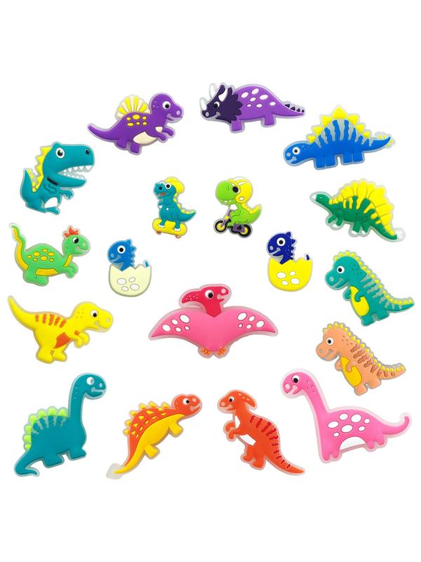 Cartoon Dinosaurs DIY Shoes Charms, 18pcs Luminous Dinosaurs Shoes Decoration, Shoes Decorations for Kids & Adults