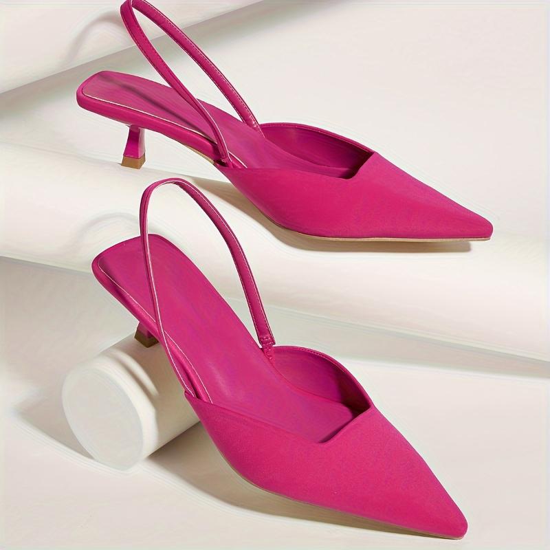 Chic Spring-Ready Women's Kitten Heels: Elegant Pointed Toe & Comfortable Slingback Design for All Occasions