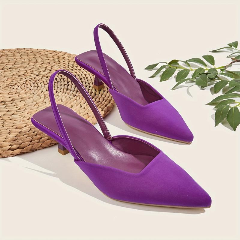 Chic Spring-Ready Women's Kitten Heels: Elegant Pointed Toe & Comfortable Slingback Design for All Occasions