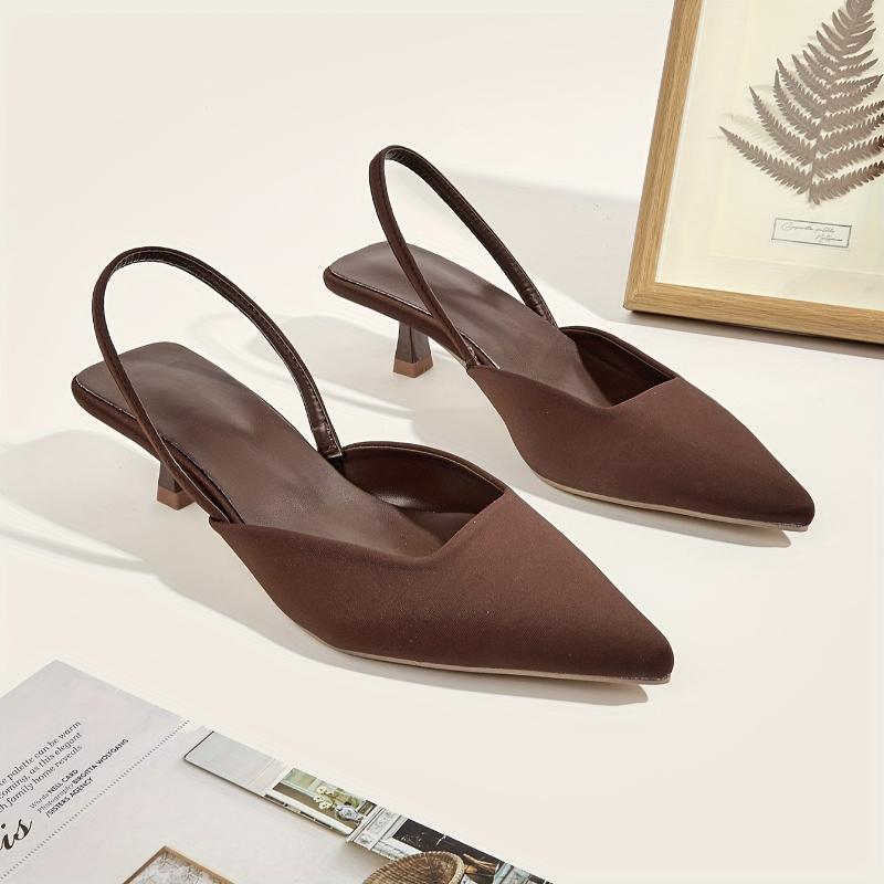 Chic Spring-Ready Women's Kitten Heels: Elegant Pointed Toe & Comfortable Slingback Design for All Occasions