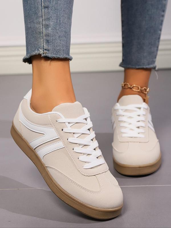 Women's Fashionable Lace Up Low Top Casual Sneakers, Casual Comfortable Breathable Sports Shoes, Female All-match Round Toe Shoes for Daily Wear