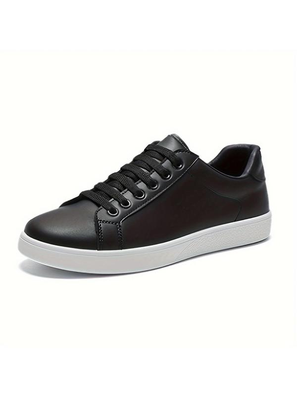 Men's Fashion Casual Low Top Sneakers, 1 Pair Lace up Front Pu Leather Shoes Lightweight Comfortable Shoes for Daily Wear, Perfect for Students and Outdoor Sports