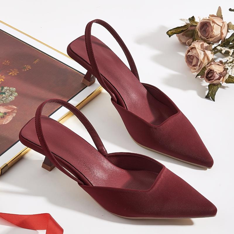 Chic Spring-Ready Women's Kitten Heels: Elegant Pointed Toe & Comfortable Slingback Design for All Occasions