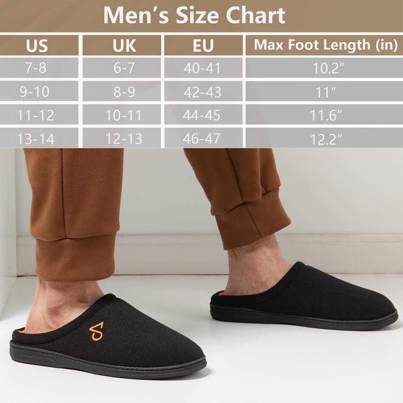 Men's Cozy House Slippers Indoor Shoes Memory Foam Insoles & Rubber Soles