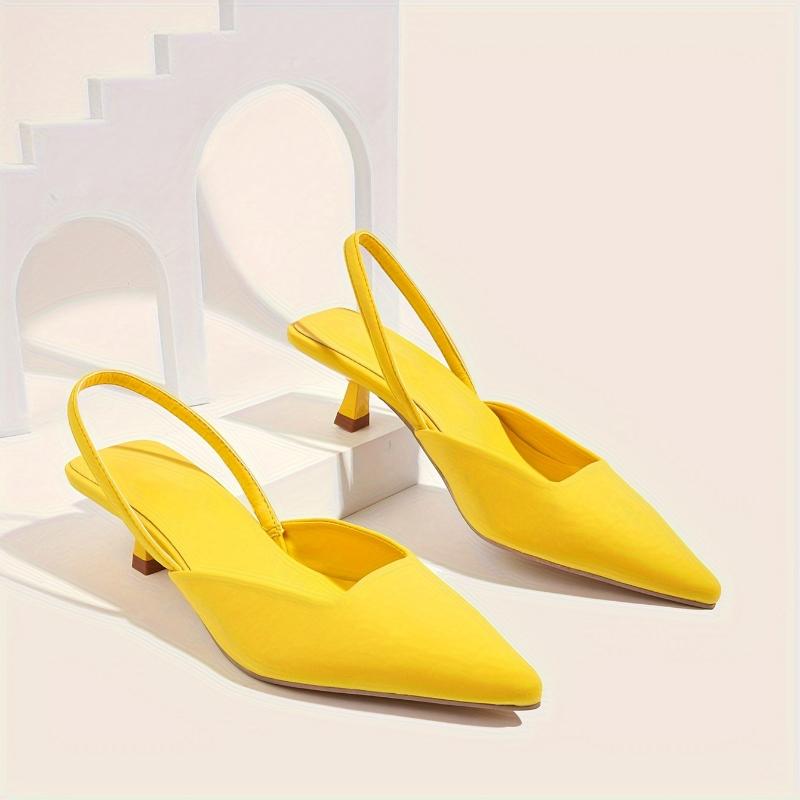 Chic Spring-Ready Women's Kitten Heels: Elegant Pointed Toe & Comfortable Slingback Design for All Occasions