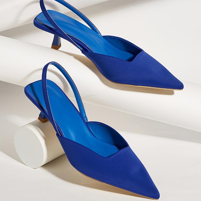 Chic Spring-Ready Women's Kitten Heels: Elegant Pointed Toe & Comfortable Slingback Design for All Occasions