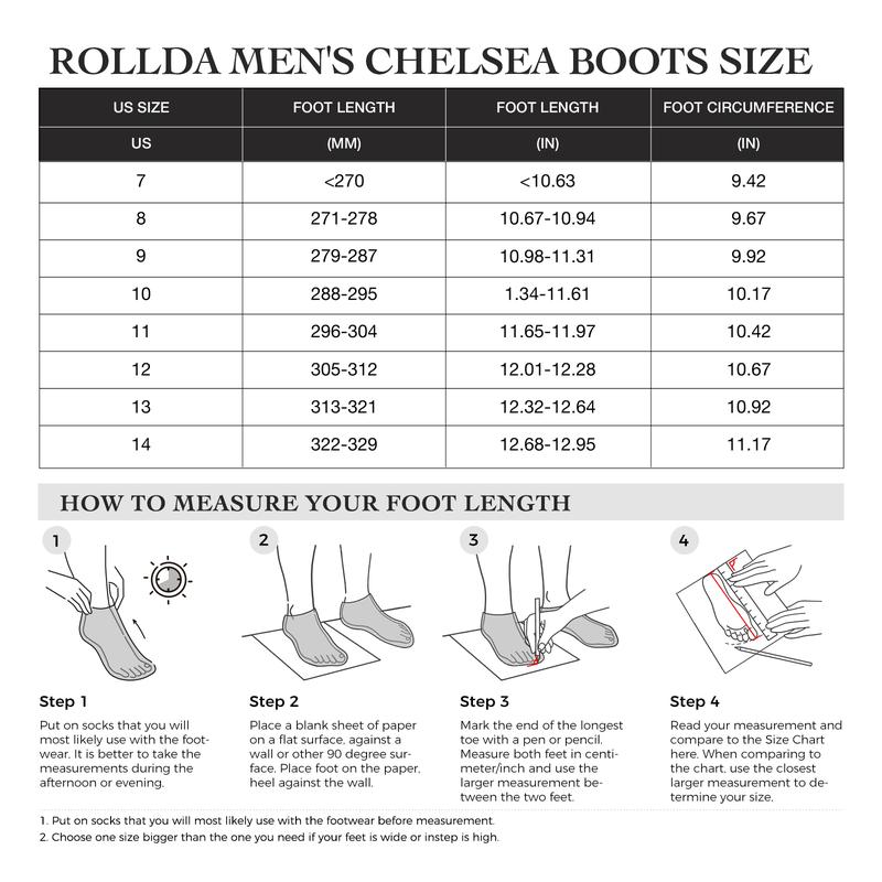 Rollda Mens Chelsea Boots Suede Casual Ankle Boots Dress Boots Elastic Slip on Boots for Men Footwear Shoe Classic Soft Walking Shoes