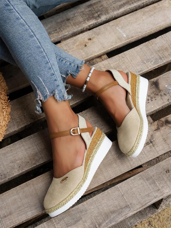 Women's Fashionable Plain Color Wedge Sandals, Casual Versatile Platform Sandals for Summer, Lightweight Breathable Comfortable Shoes for Daily Wear