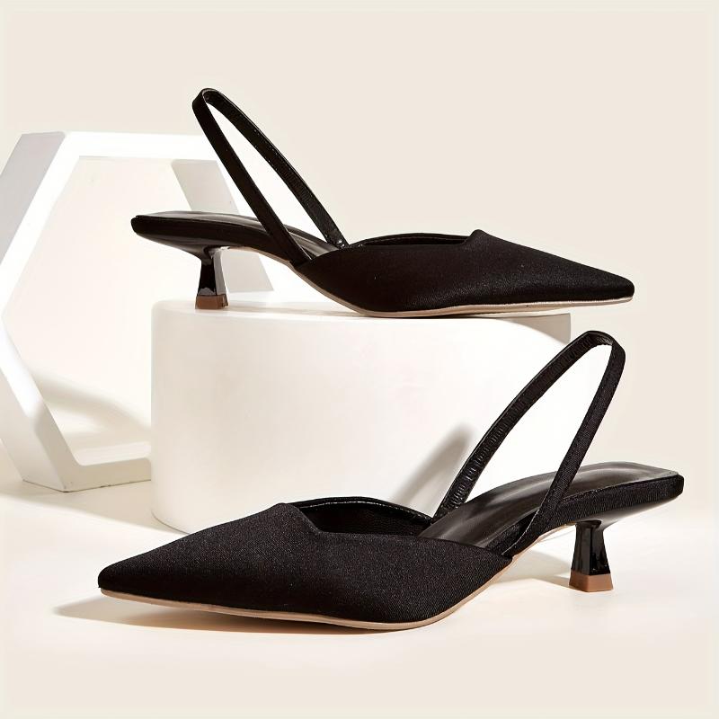 Chic Spring-Ready Women's Kitten Heels: Elegant Pointed Toe & Comfortable Slingback Design for All Occasions