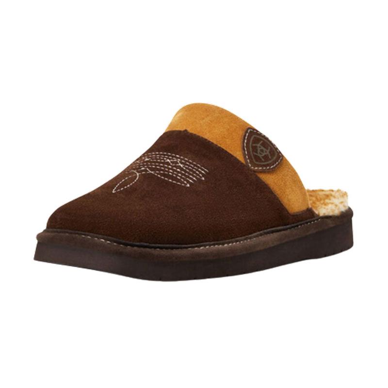 AR2842 Ariat Men's Silversmith Square Toe Scuff Slipper - Chocolate with Chestnut