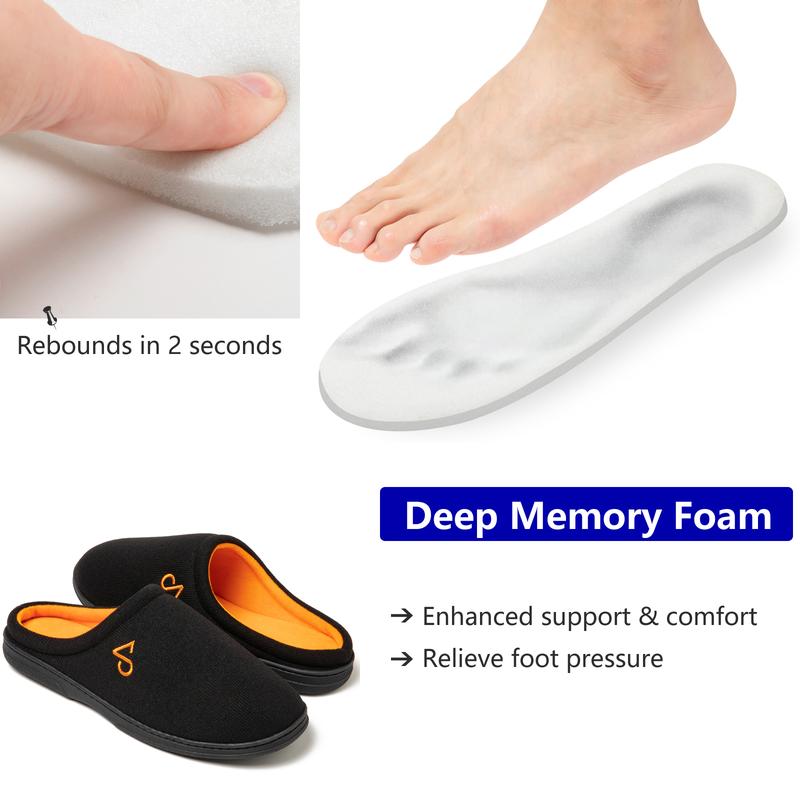 Men's Cozy House Slippers Indoor Shoes Memory Foam Insoles & Rubber Soles