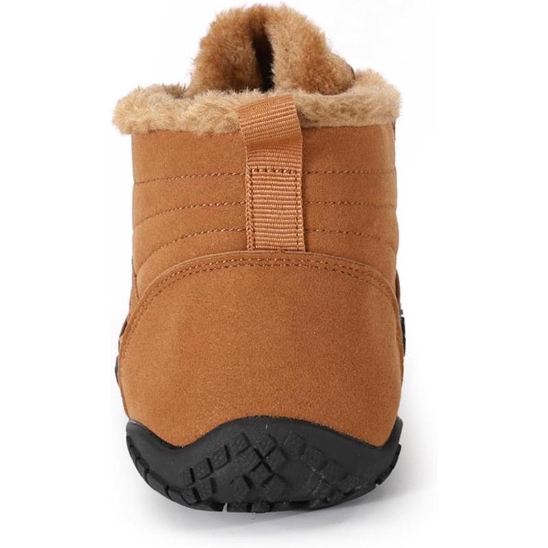 Men Women Barefoot Shoes Winter Wide Toe Box Walking Boots Plush Lined Warm Snow Boots Outdoor Anti-Slip Ankle Boots