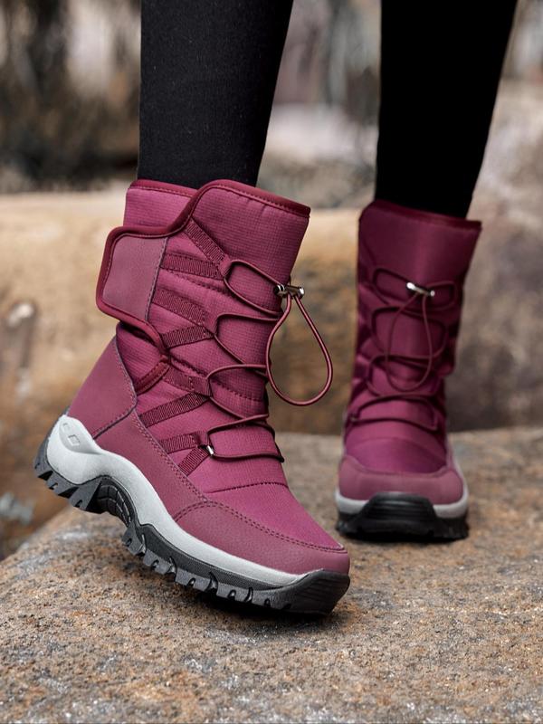 Women's Colorblock Waterproof Outdoor Snow Boots, Sporty Thermal Lined Comfortable Shoes for Winter, Non-slip Outdoor Sports Shoes for Women