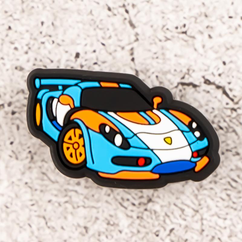 Race Car Charms Supercar 12PCS Drift Car PVC Cute Clog Pins Accessories Party Favors Birthday Gifts Holidays Decoration for Boys Women Girls