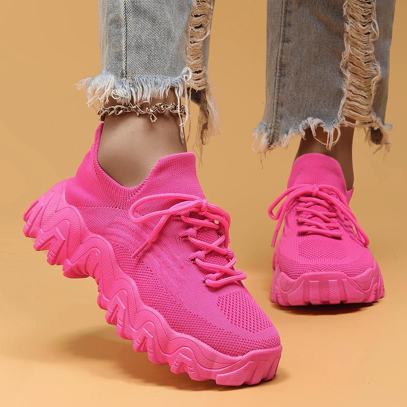 2024 Summer Lace-up Low Top Slip on Women Sneakers, Comfortable Ankle Socks Shoes, Knit Sports Running Shoes, Women's Workout Sneakers As Gift,for Fall