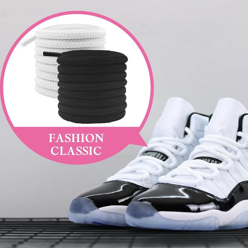 1 4 (6mm) Round Thick Shoe Laces for Sneakers, Athletic ShoeLaces Replacement for Jordan 11 Basketball Shoes