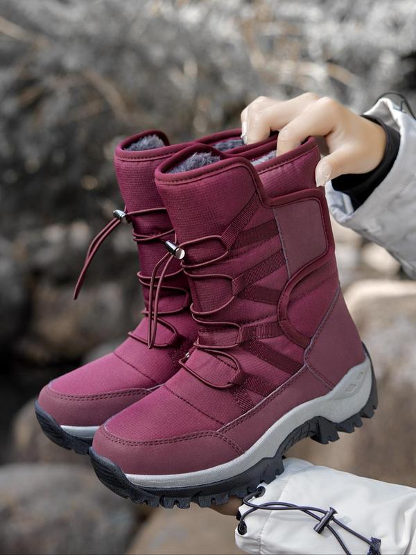 Women's Colorblock Waterproof Outdoor Snow Boots, Sporty Thermal Lined Comfortable Shoes for Winter, Non-slip Outdoor Sports Shoes for Women