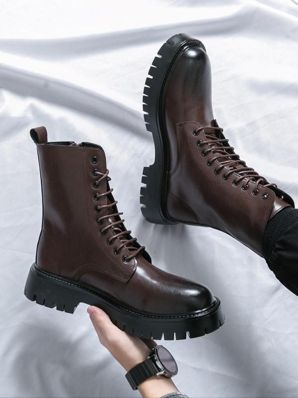 Men's Fashionable Lace Up Front Ankle Boots, Casual Comfortable Boots for Daily Wear, Male All-match Trendy Shoes for Daily Wear