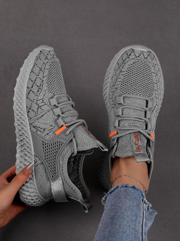 Women's Fashionable Lace Up Hollow Out Design Sneakers, Casual Comfortable Breathable Sports Running Shoes, All-match Basic Shoes for Daily Wear