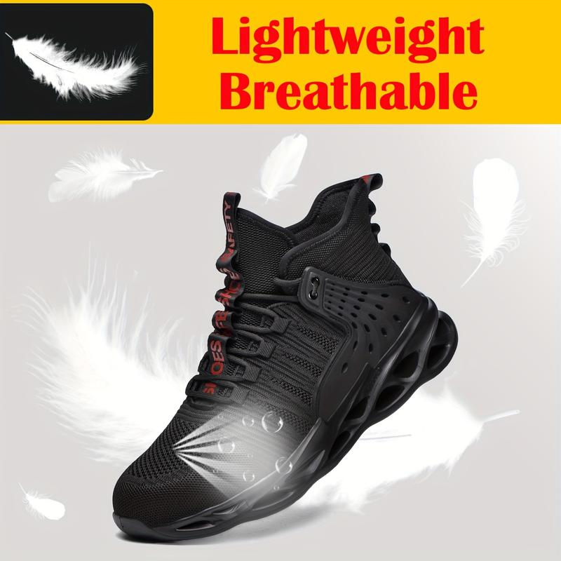 Plus Size Men's Protection Steel Toe Shoes, Lace-up Comfort Sneaker, Perfect for Building Safety Exercise Activities