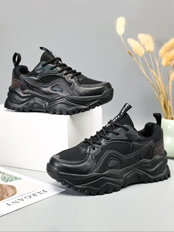 Women's Fashionable Lace Up Low Top Sneakers, 2024 New Style Casual Breathable Comfortable Sports Running Shoes, All-match Basic Shoes for Daily Wear