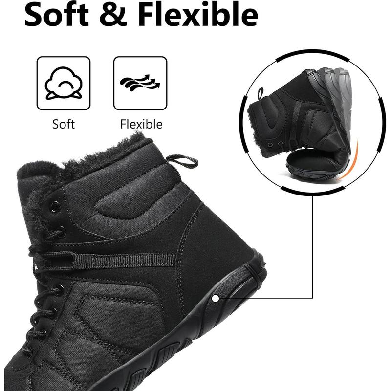 Womens Mens Barefoot Snow Boots Winter Warm Fur Lined Shoes