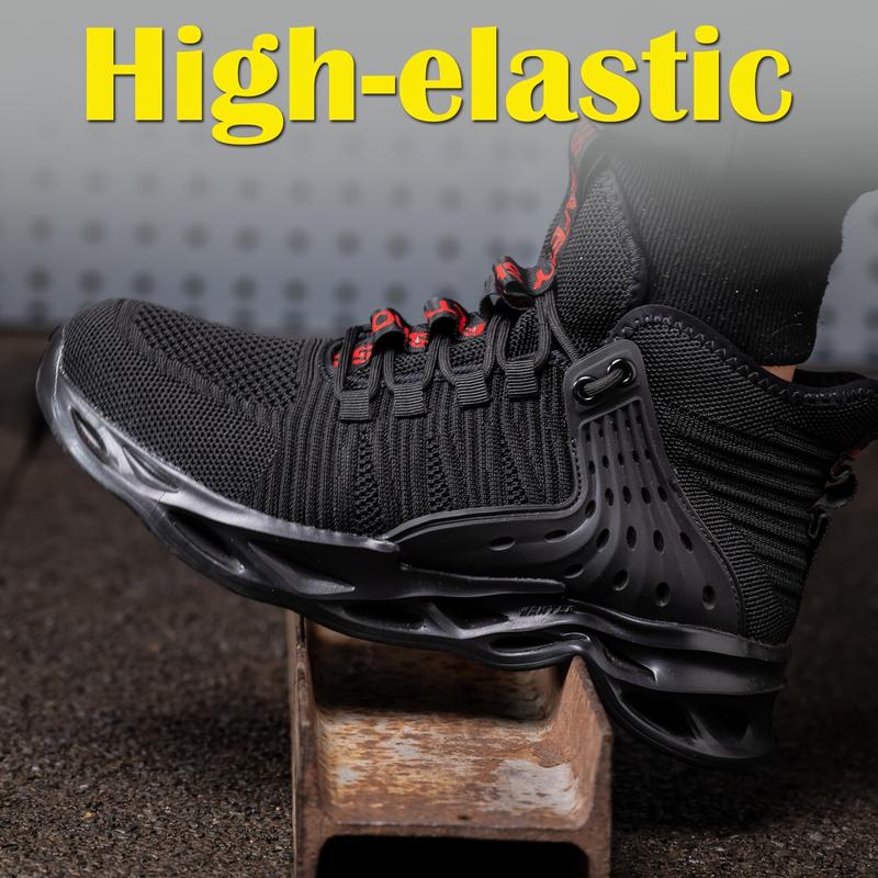 Plus Size Men's Protection Steel Toe Shoes, Lace-up Comfort Sneaker, Perfect for Building Safety Exercise Activities